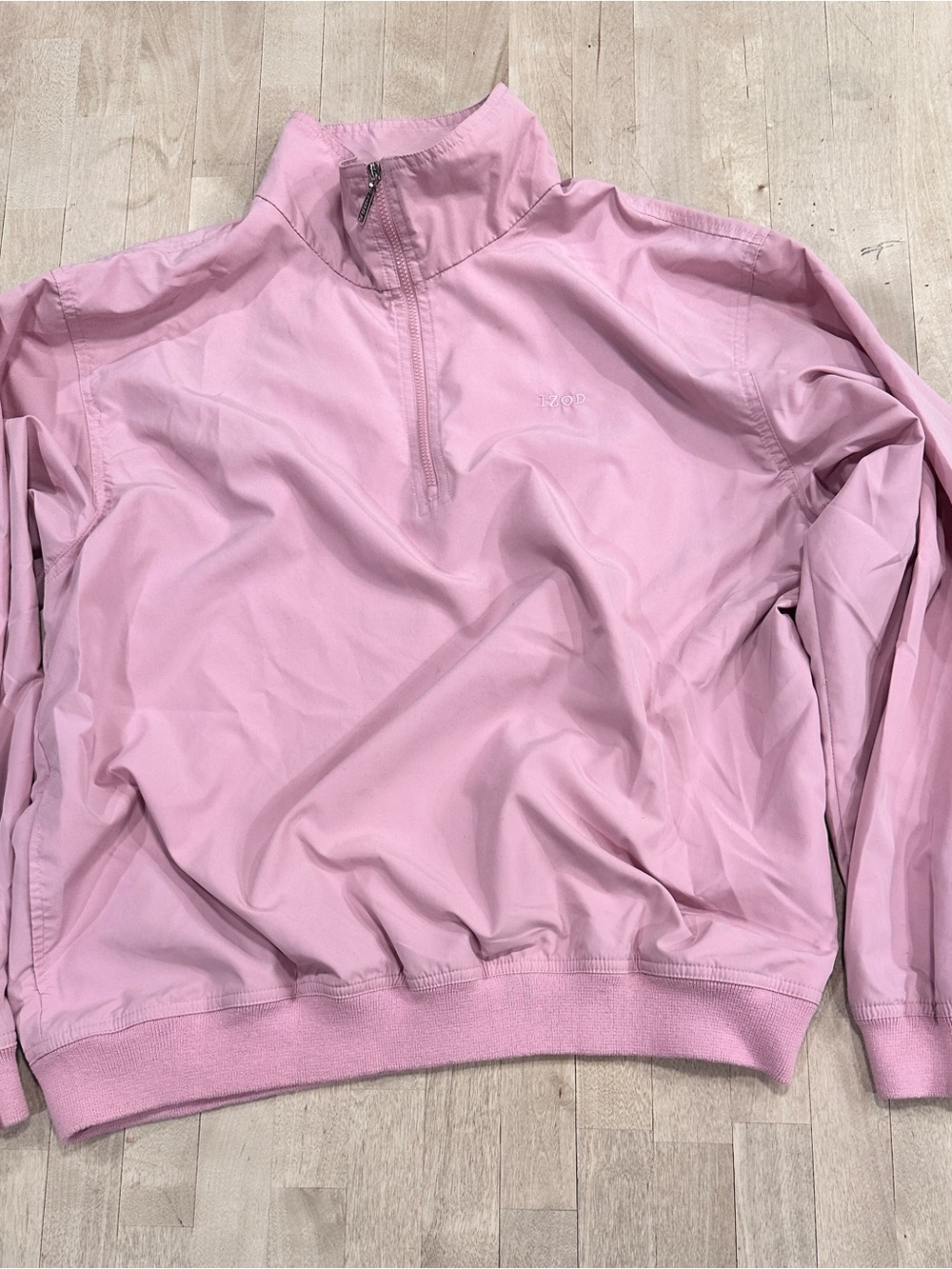 Izod Pink Quarter-Zip Windbreaker Pullover Jacket